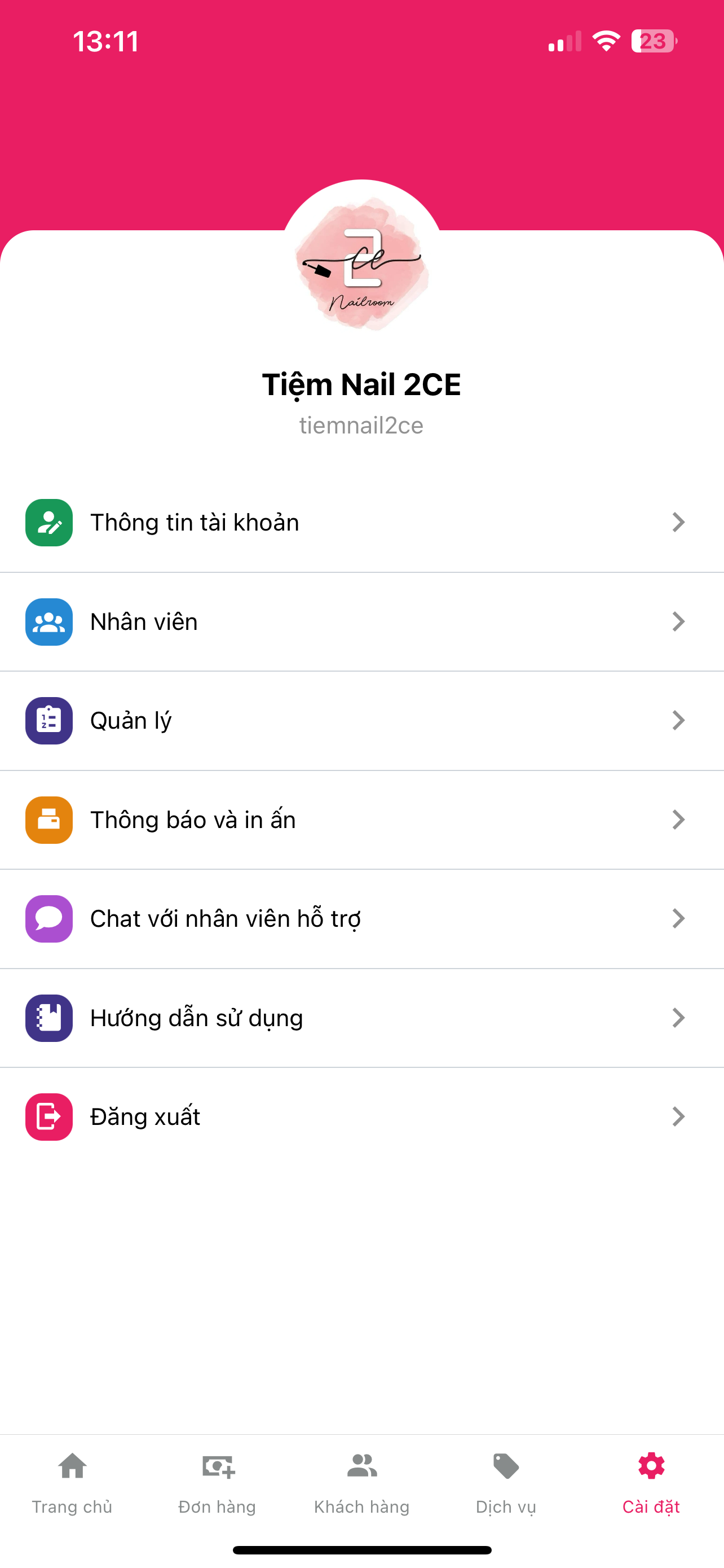 Nails Center Screen